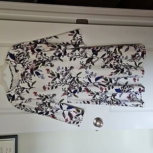 Banana Republic | Women’s White Floral 3/4 Sleeve Sheath Dress Sz 6